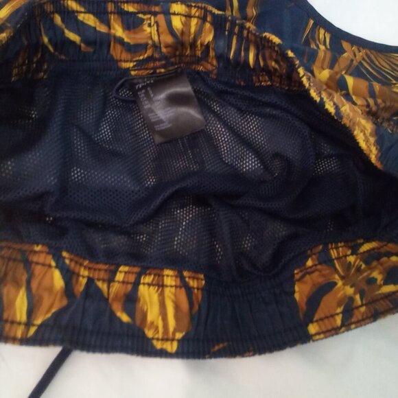 H & M Shorts Women S Mesh Liner Running Drawstring Tropical Blue Brown - Picture 14 of 14